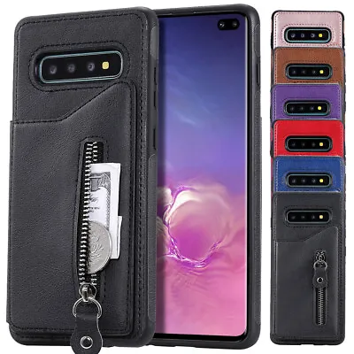 $18.79 • Buy For Samsung Galaxy S10 5G S10e S9 S8 Plus Leather Zipper Card Holder Wallet Case