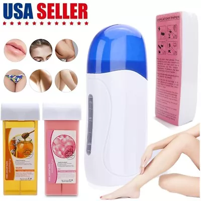 Hair Removal Waxing Kit Roll On Depilatory Wax Hot Wax Warmer Heater Cartridge • $19.94