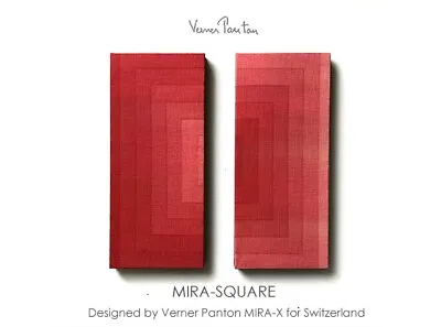 Vintage Verner Panton Mira SQUARE Cotton Red 2set Wall Art Board Mid Century • $570.99