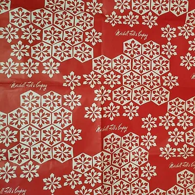 Vintage Marshall Fields Red White Snowflake Gift Wrap Paper With Seal Sticker • $29.95