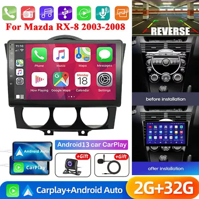9'' Android 13 Carplay Car Stereo For Mazda RX-8 2003-2008 GPS Navi Radio 2+32G • $134.38