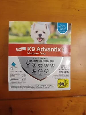 K9 Advantix II Flea Medicine Medium Dog 4 Month Supply Pack K-9 11-20 Lbs • $52.99