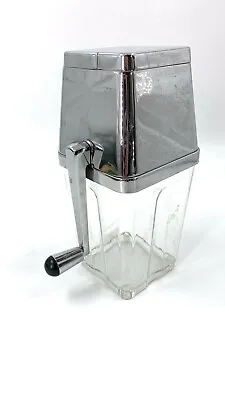 Metrokane Retro 50's Design Ice Crusher Chrome Metal Lid And Hand Crank Manual  • $29