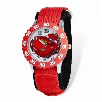 Disney Cars Lightning McQueen Red Nylon Time Teacher Watch • $42