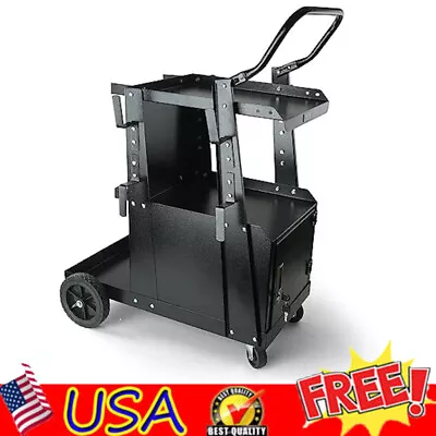 2-Tier Heavy Duty Welder Cart W/ Anti-Theft Lockable Cabinet Heavy Duty 265LBS • $88.16