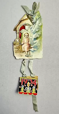 Vintage 1930's Catholic Holy Card & Calendar Christmas Happy New Year Baby Jesus • $12