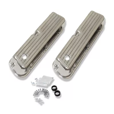 For Ford SBF 289 302 351W 5.0L 62-85 Tall Finned Valve Covers Polished Aluminum • $99.68