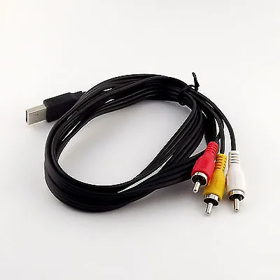 Audio Adapter 3 RCA Male To USB 2.0 Type A Male Video Television Cable 5Ft 1.5m • $4.49