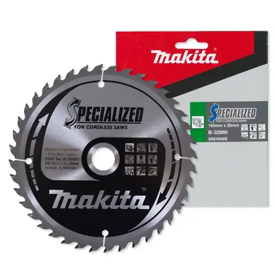 Makita B-32960 Specialized Circular Saw Blade 165mm X 20 X 40T For Cordless Saws • £20.75