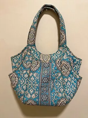 Vera Bradley Tote Bag Turquoise Paisley Pattern Medium Size • $12