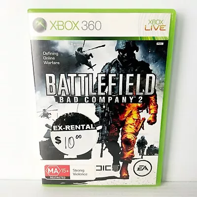 Battlefield Bad Company 2 + Manual - Xbox 360 - Tested & Working - Free Post • $4.88