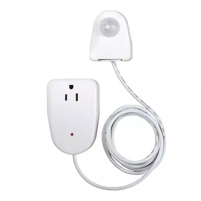 White Ovalish Indoor Plug In Corded Motion Sensor Activated Light Control Outlet • $30.89