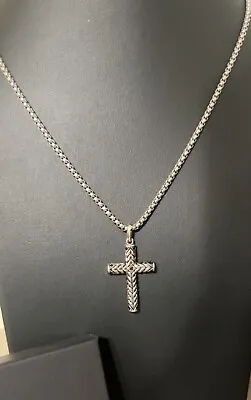 David Yurman Necklace Cross With Chain 925 Sterling Silver For Men • $345