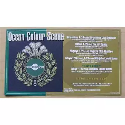 Ocean Colour Scene Songs For The Front Row Handbill/flyer 12 X 21 Cm Wit Tour Da • £6