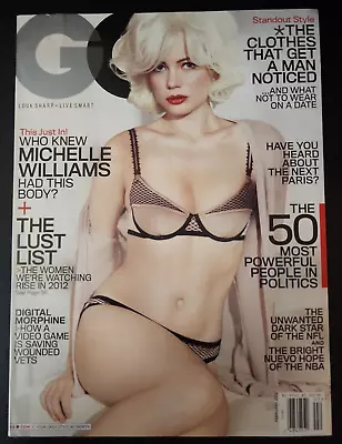 GQ Magazine February 2012 Michelle Williams In Lingerie NO Label B33:1244 • $9.56