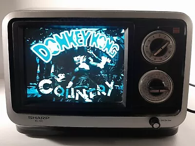 Vtg 1977 Sharp 3S-64B Portable TV Black & White UHF VHF Retro Game Console Japan • $99