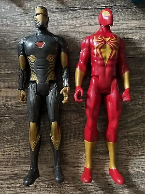 2 Lot Of Iron Spider & Iron Man 12”Action Figure Marvel Ultimate Titan Avengers • $15.99