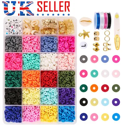 £10.99 • Buy 24 Colors Jewelry DIY Kit Clay Spacer Bracelet Colorful Ceramic Making Beads Set