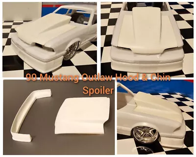 Resin Outlaw Hood & Chin Spoiler For '90 Mustang Revell 1/25 • $12.50