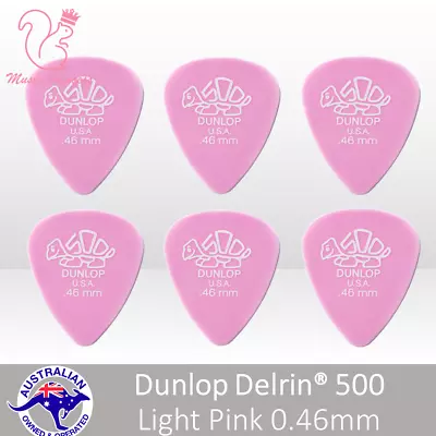 $9.83 • Buy 🔥🎸6x Genuine Jim Dunlop DELRIN 500 Lite Pink 0.46mm Guitar Picks Plectrum Pick