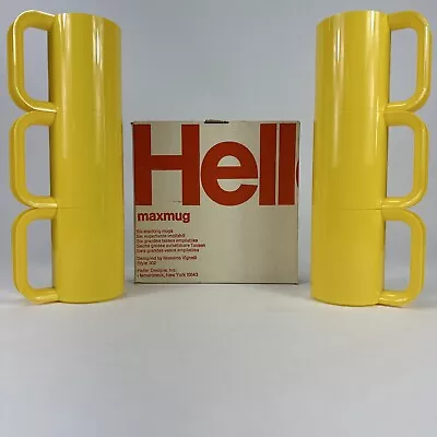 Heller Maxmug Six Yellow Stacking Mugs Massimo Vignelli Original Box • $49.99