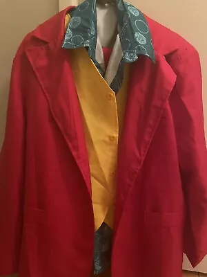 The Joker Red Suit Coat Vest Pants Cosplay Costume Mens Halloween Clown Outfit • $25