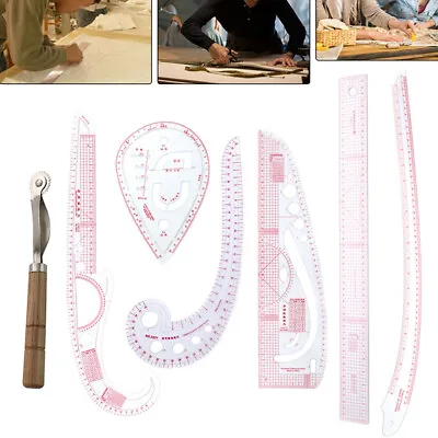 7 Multifunction Curve Ruler Drawing Sewing Clothes Design Tailor Set Lot] ZDP • £11.31