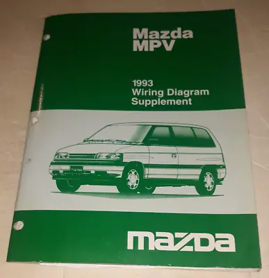1993 Mazda MPV Wiring Diagram Supplement Manual • $20
