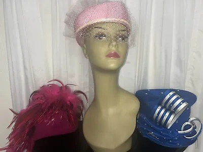Womens Fascinator Hat Unbranded Pink Veiled Pre Owned Small/Medium • $28