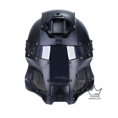 Medieval Iron Warrior Helmet Outdoor Retro Tactical Helmet Steel Mesh Lenses ABS • $138.62