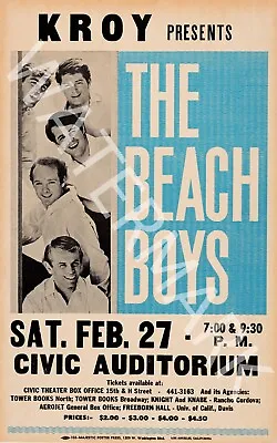 £27.54 • Buy The Beach Boys - Civic Auditorium - 1965 Vintage Music Poster