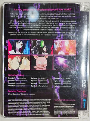 Accel World: Set 1 (2 X DVD 2012) Hard 3D Cover No Insert Free Post • $23