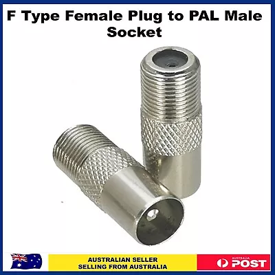 F Type Female Plug To PAL Male Socket Coaxial TV Antenna Cable Connector Adapter • $2.79
