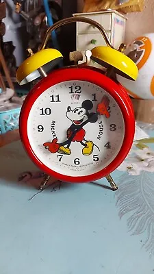 DISNEY RETRO ALARM CLOCK ⏰️ 80s BRADLEY WEST GERMANY WORKING  WIND UP DESIGN  • $51.05