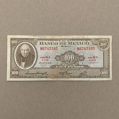 Mexican 100 Pesos Billetes 1972 Mexico Currency Banknote Paper Money Memorabilia • $15.95
