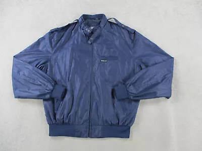 VINTAGE Members Only Jacket Men 44 Blue Bomber Lightweight Pockets Epaulets • $34.99