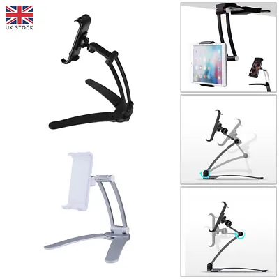 2in1 Desktop Phone Tablet Stand Kitchen Wall Mount Lazy Desk Holder Adjustable • £15.19