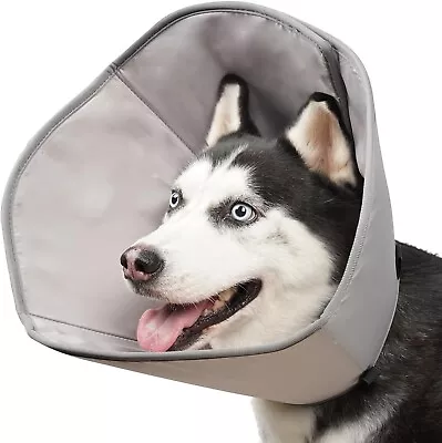 Barkless Dog Cone Collar Adjustable Recovery Soft Large Dog Collar Neuter Spay • $10.36