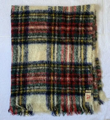 Vintage Sandison Scotland 100%Pure Mohair Blanket Handwoven Dress Stewart Tartan • $39