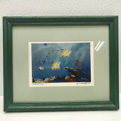 Vtg Sundal Artist Proof Signed Framed Print Tropical Reef Fish Tang Frame Marine • $49