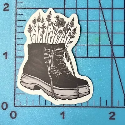 Boots And Flowers Theme 2 Pk -B &W Pen And Ink Vinyl Decal Sticker Bomb Toppers • $5.99