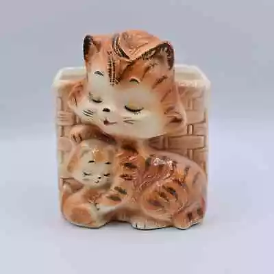 Vintage Enesco Anthropomorphic Orange Tabby Cat Kitten Planter • $50