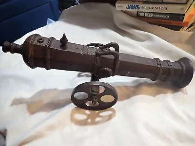 Small Vintage Brown Metal Military Cannon 12  Long X 5  Wide • $24.99