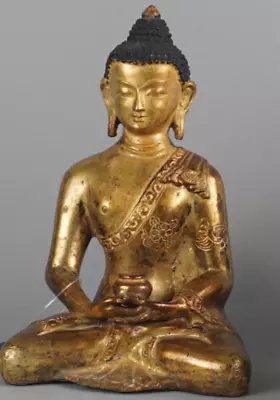 Chinese Antique Qing Dynasty Gilt Bronze Medicine Buddha China • $1980