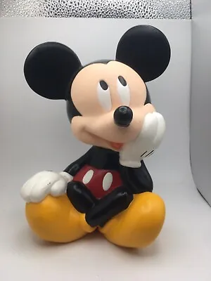 Vintage Disney Applause  Mickey Mouse Rubber Coin Piggy Bank Approx 9  Tall • $18