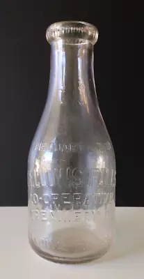 Bellows Falls Co-operative Creamery Vermont Vintage Embossed Quart Milk Bottle • $6