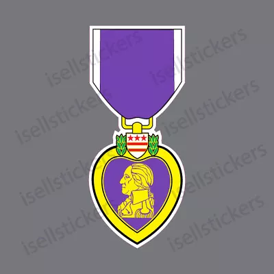 MI-6001 Purple Heart Medal Of Honor Military Bumper Sticker Window Decal • $4.98