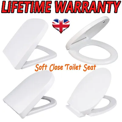 Soft Close Quick Release Toilet Seat White  O   D   S  Shape Heavy Duty Seat Lid • £9.27