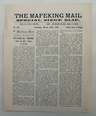 £0.99 • Buy 1900 - 103rd Edition - Mafeking Mail - Boer War - Baden Powell - Scout Interest