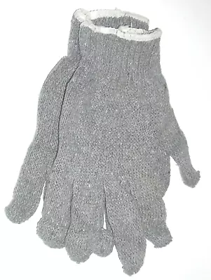 Gray Knit Gloves W White Seam Men's Size Large • $5.99